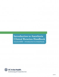 Introduction to Anesthesia Clinical Rotation Handbook